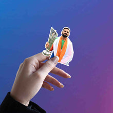 Flag‑Draped Champion – Virat Kohli Sticker