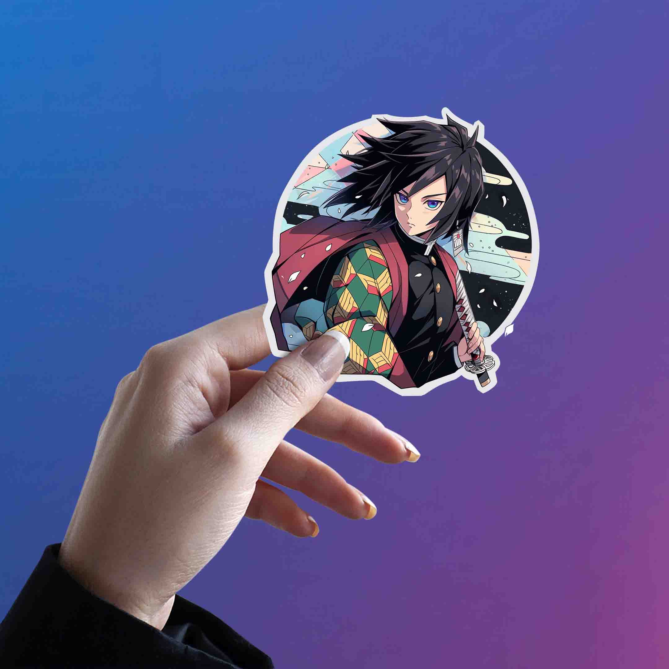 GIYU TOMIOKA ROUND STICKER - stickyfunk premium stickers