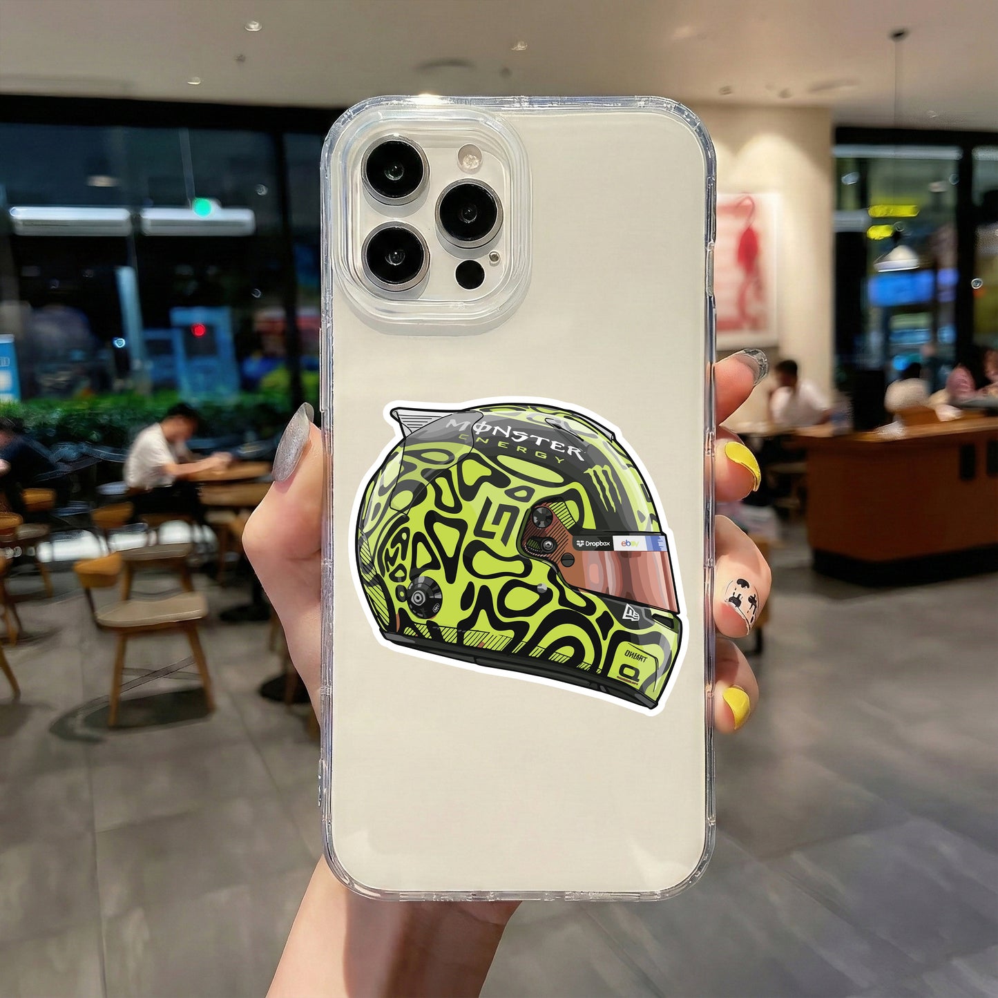 LANDO NORRIS - NEON YELLOW HELMET STICKER