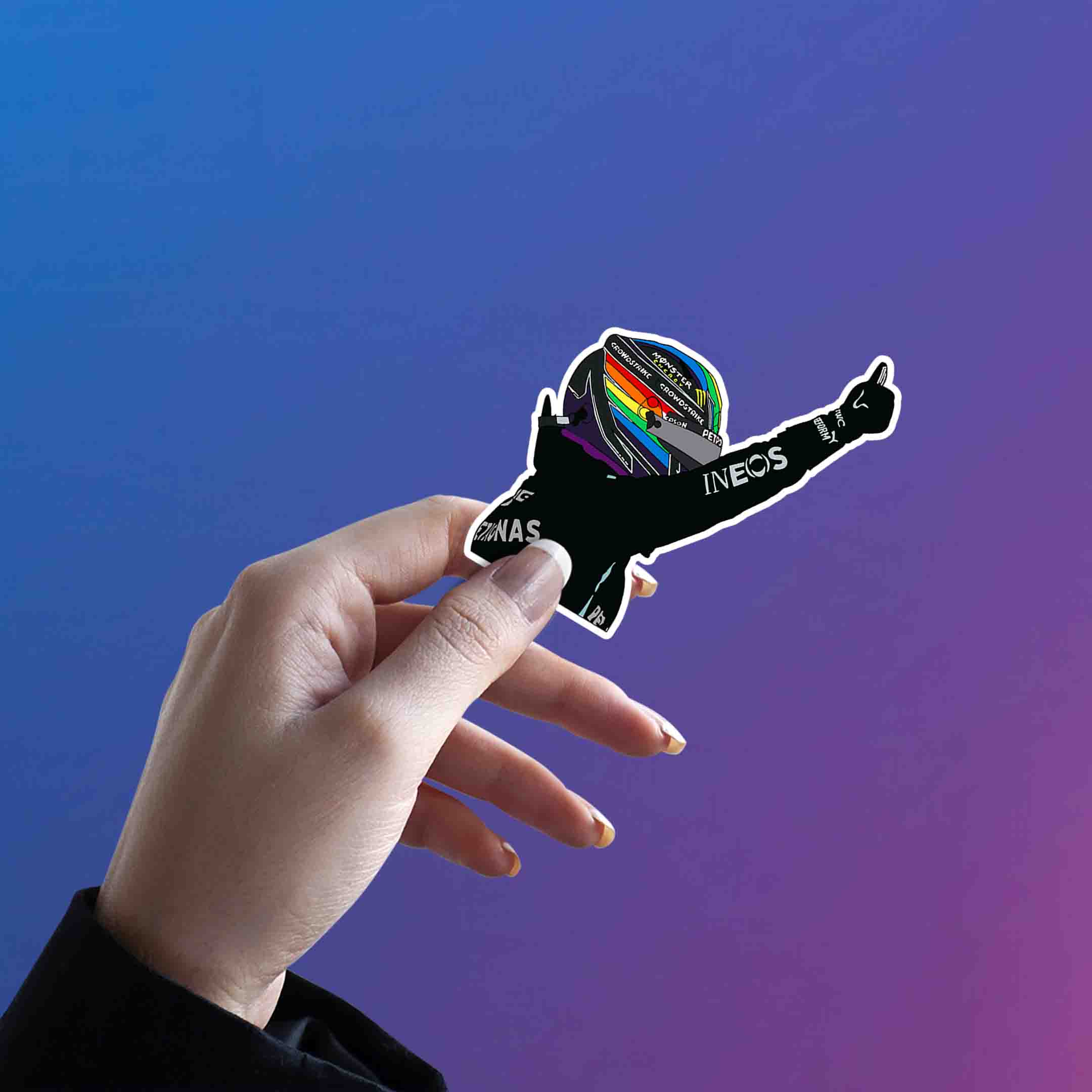 LEWIS HAMILTON STICKER - 5 - stickyfunk premium stickers