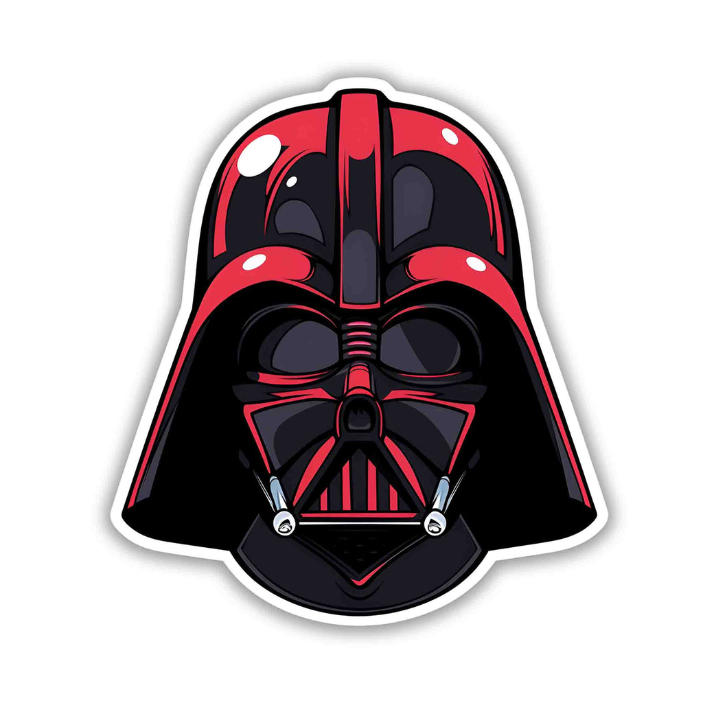 BLACK AND RED DARTH VADER HELMET STICKER - stickyfunk premium stickers