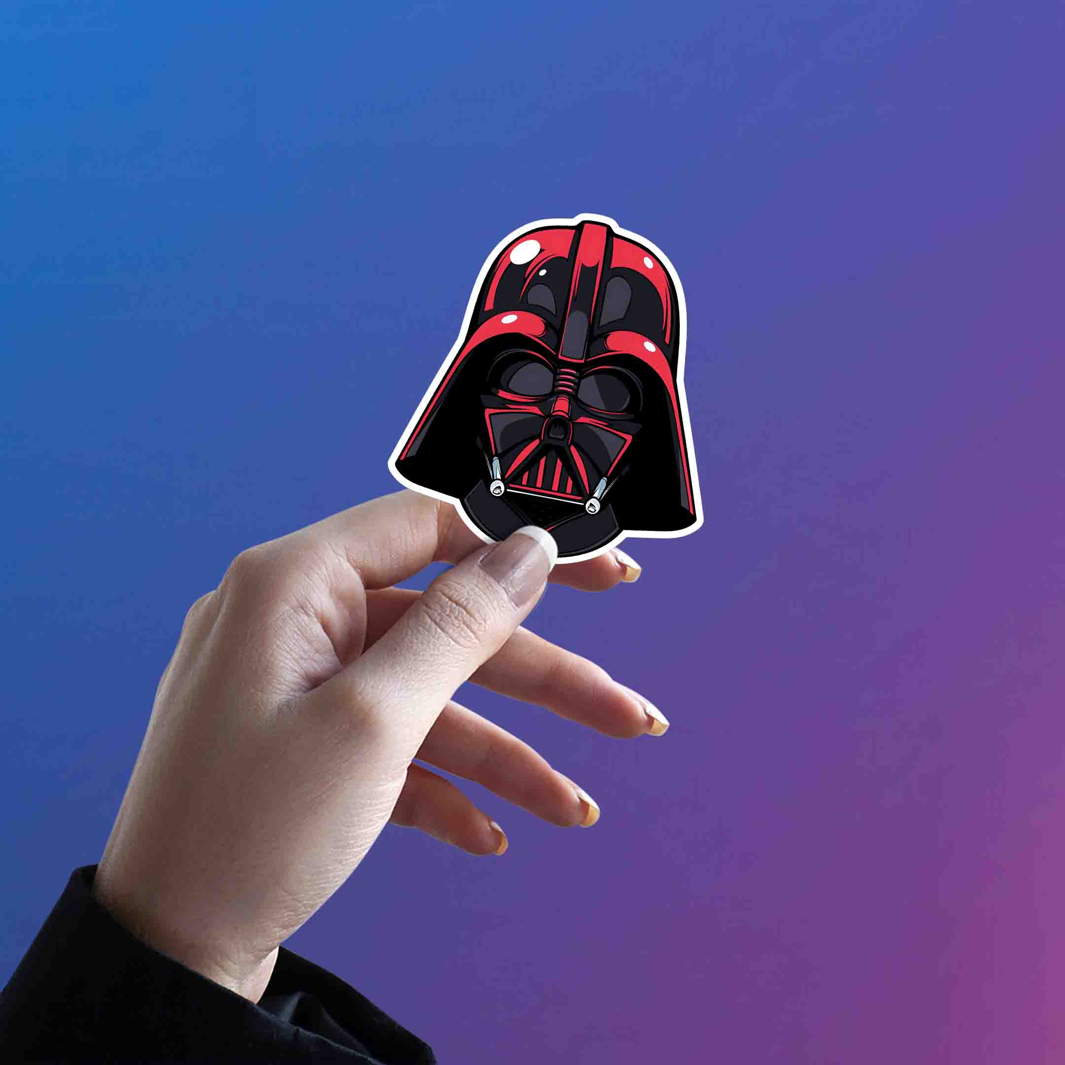 BLACK AND RED DARTH VADER HELMET STICKER - stickyfunk premium stickers