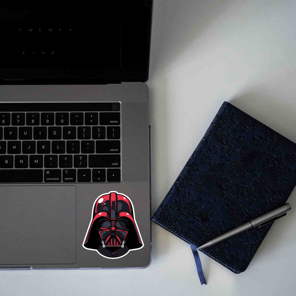 BLACK AND RED DARTH VADER HELMET STICKER - stickyfunk premium stickers