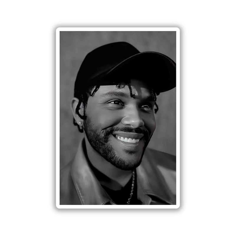 Monochrome Cap Portrait – Minimal Card Sticker