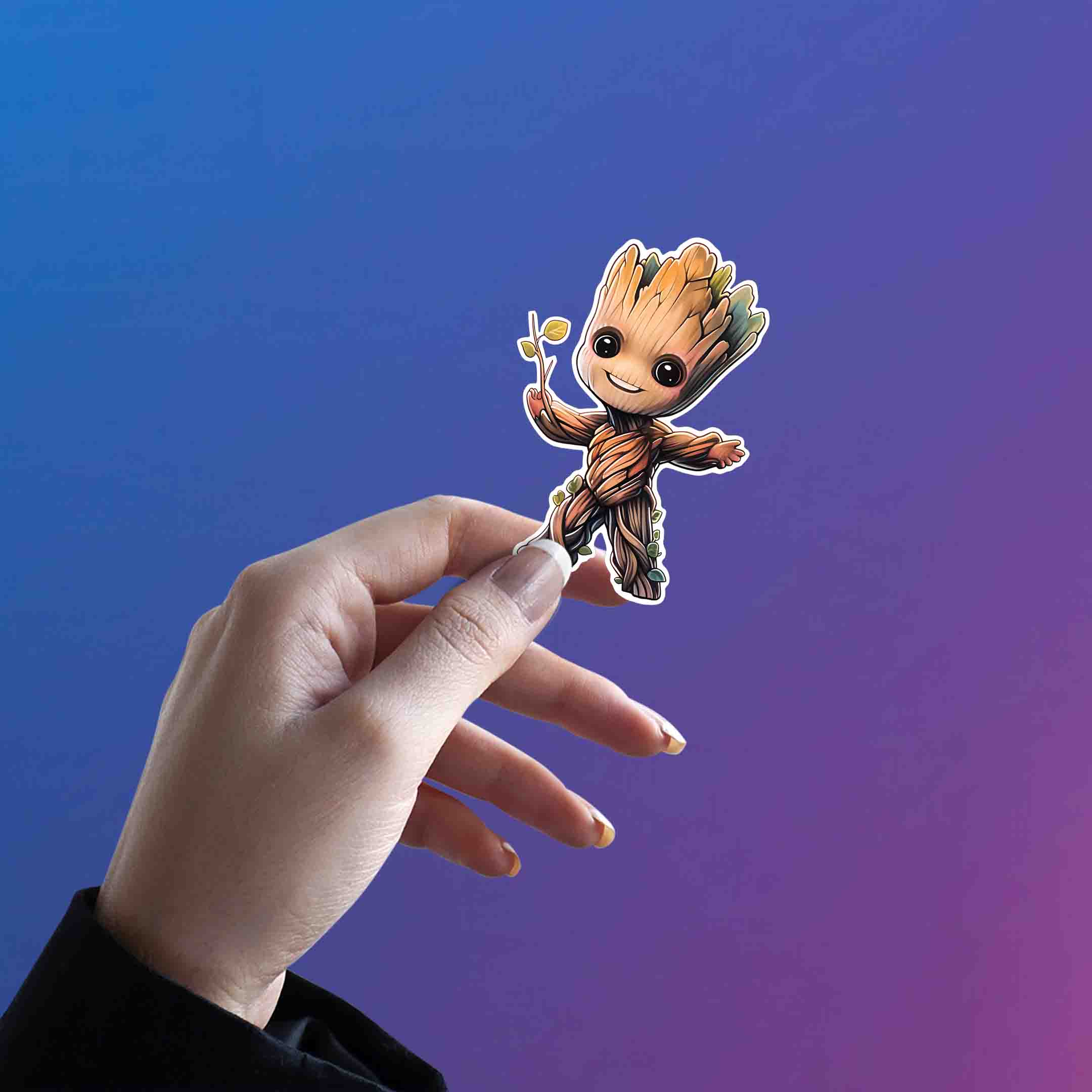 GROOT SMILING MARVEL STICKER - stickyfunk premium stickers