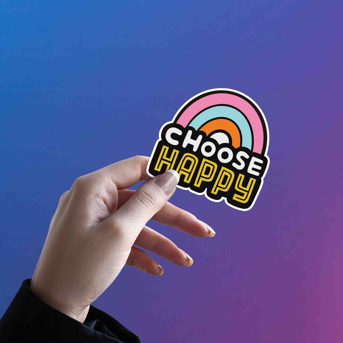 Choose Happy Rainbow Sticker