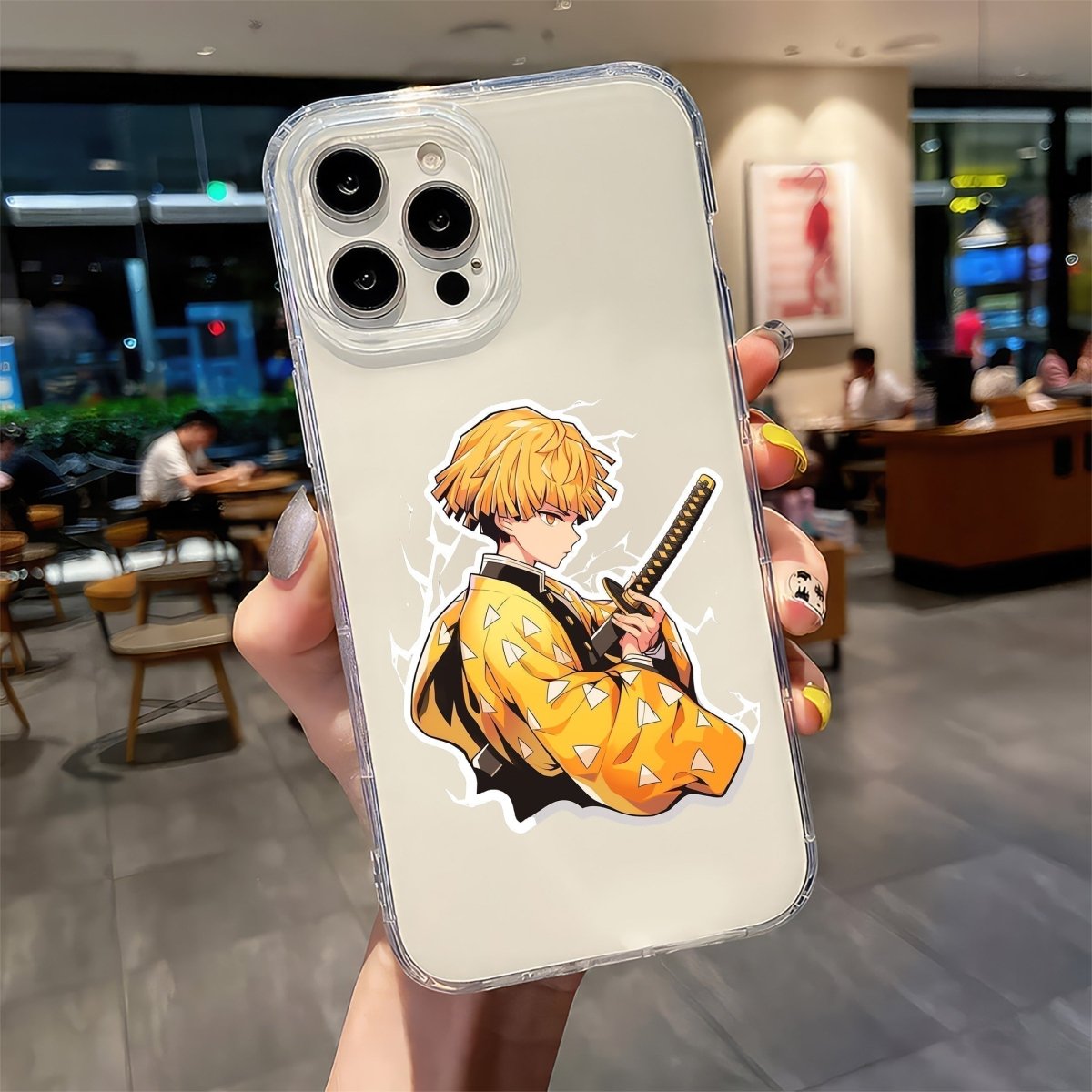 ZENITSU SIDE STANCE WITH KATANA UNDER ARM STICKER - stickyfunk premium stickers