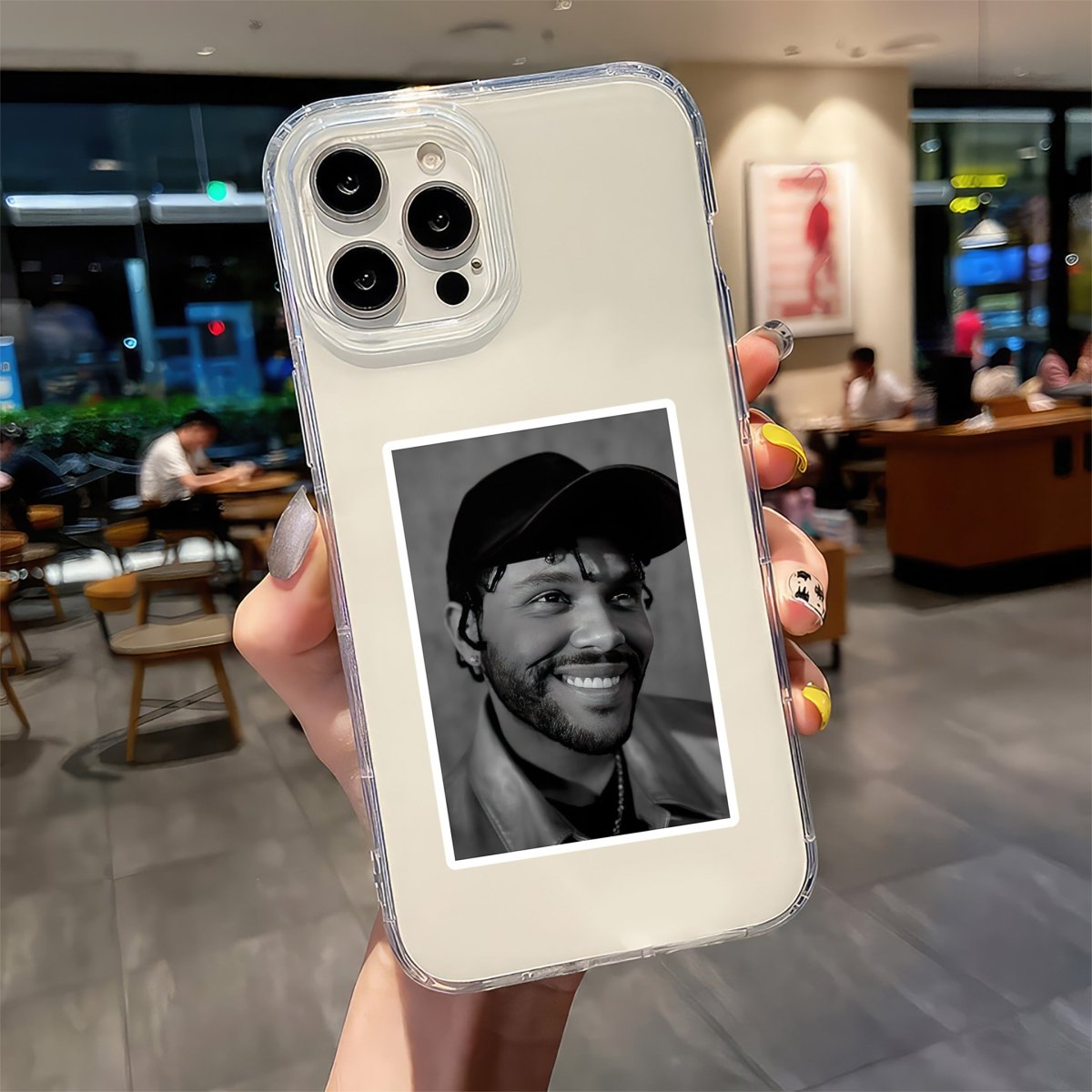 Monochrome Cap Portrait – Minimal Card Sticker
