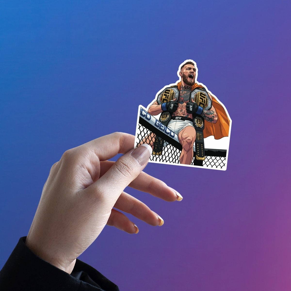 DOUBLE GOLD TAKEOVER - CONOR MCGREGOR STICKER - stickyfunk premium stickers