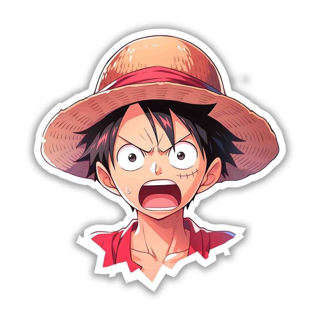 SHOCKED MONKEY D. LUFFY STICKER - stickyfunk premium stickers