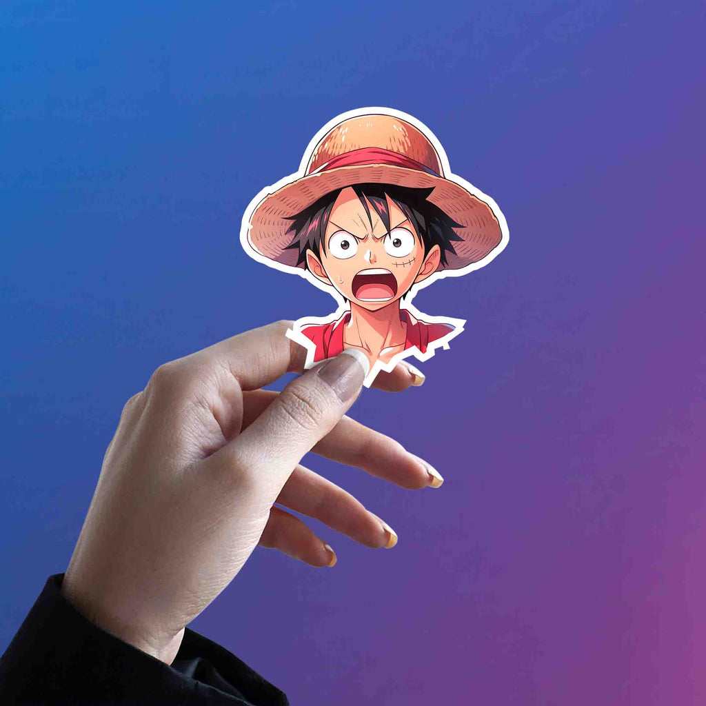 SHOCKED MONKEY D. LUFFY STICKER - stickyfunk premium stickers