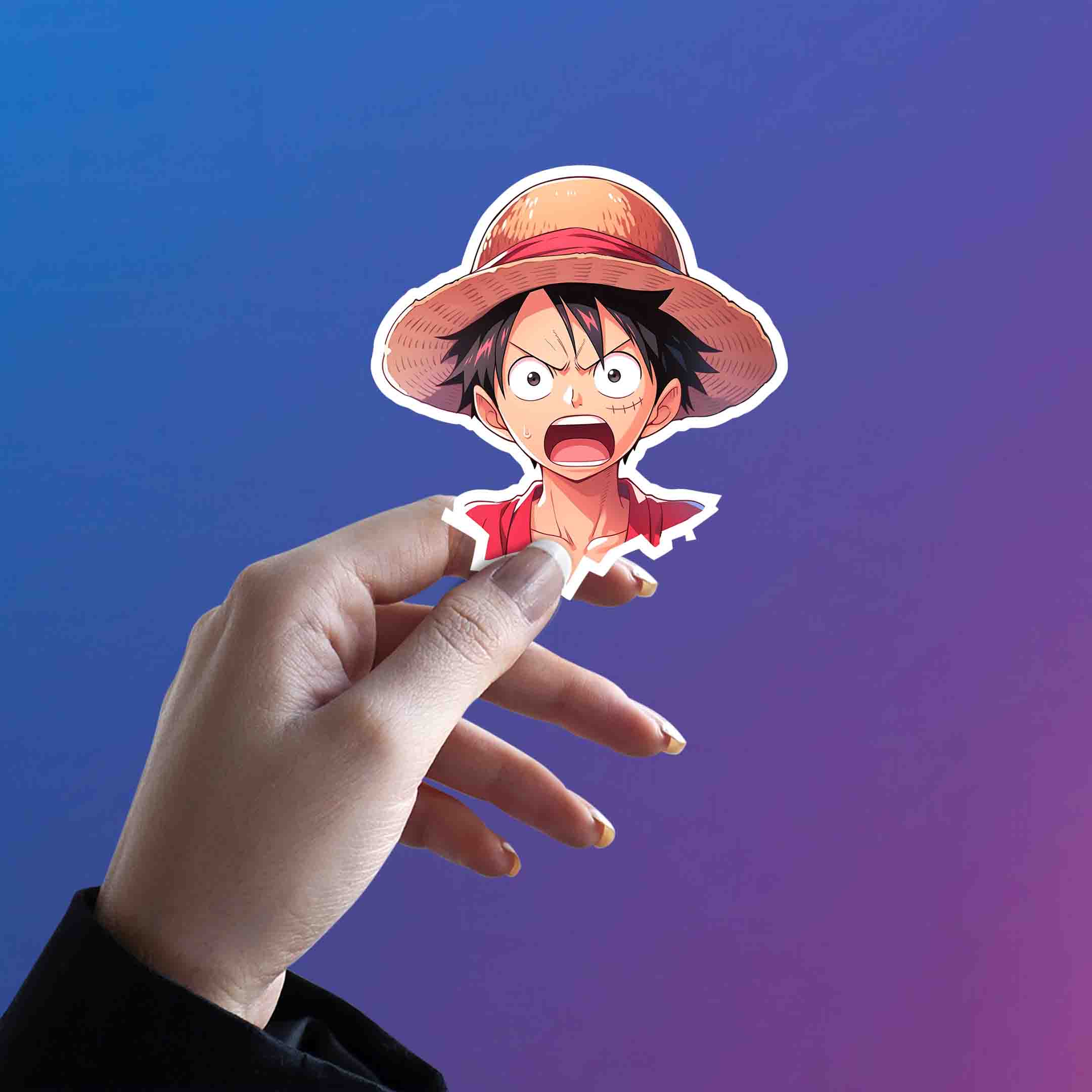 SHOCKED MONKEY D. LUFFY STICKER - stickyfunk premium stickers
