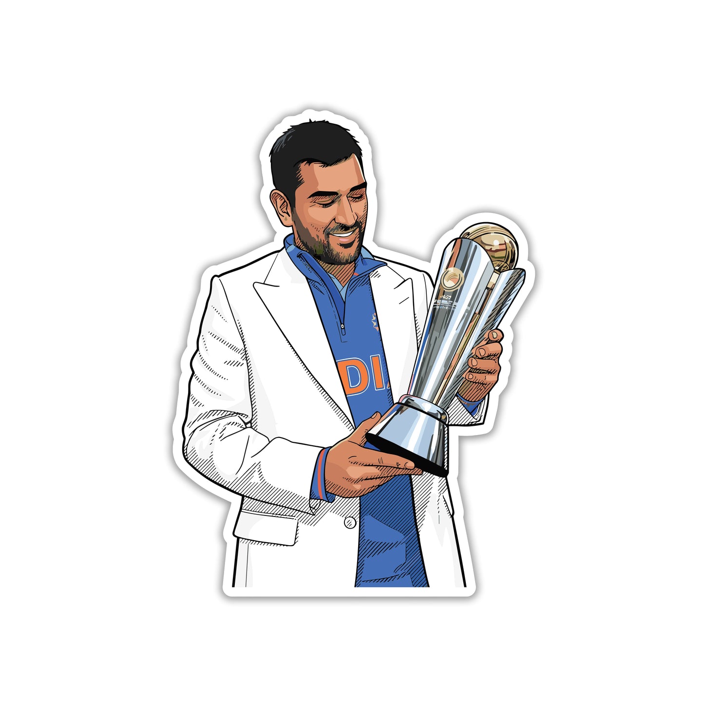 MS DHONI - WHITE BLAZER WINNER STICKER