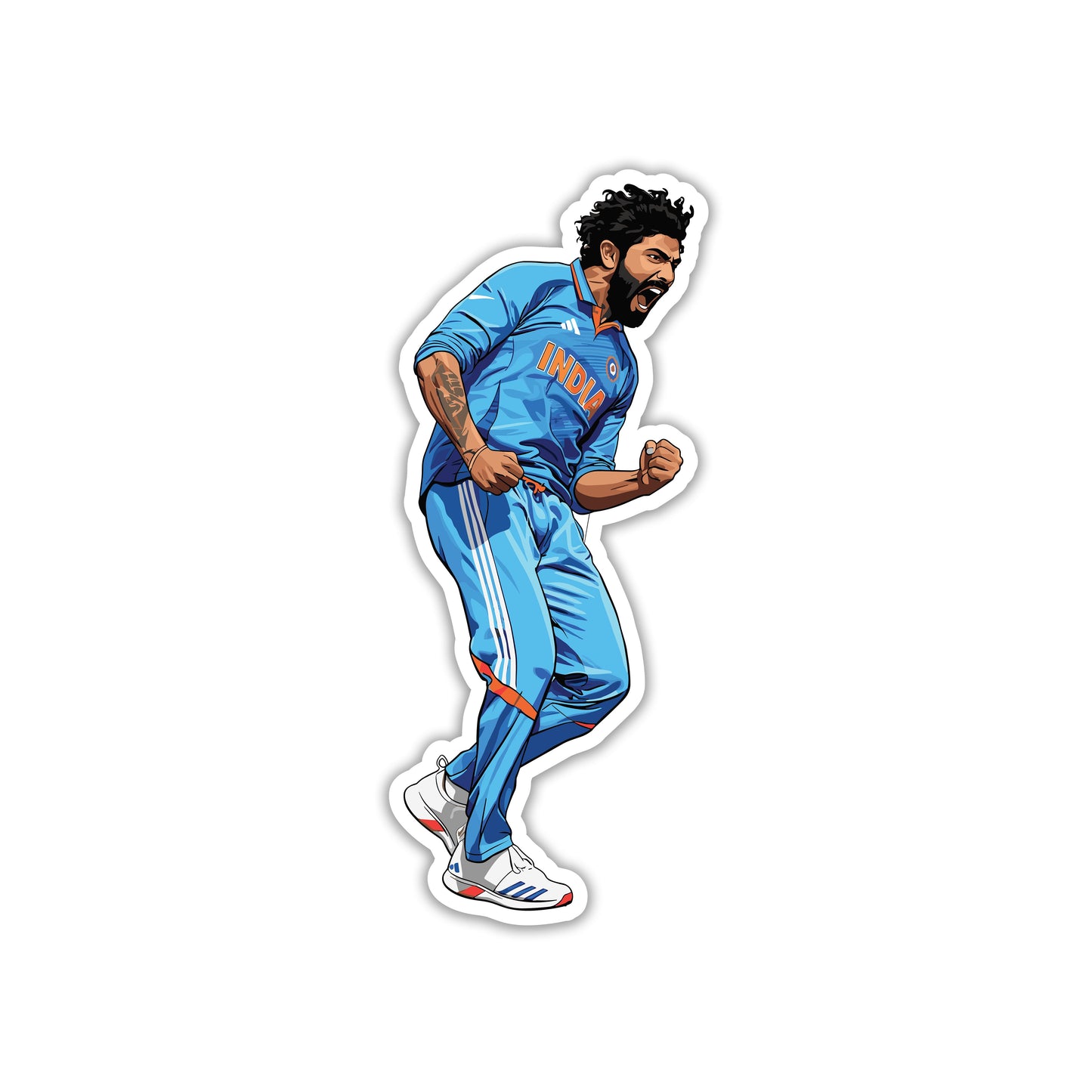 RAVINDRA JADEJA - CHAMPION ROAR RUN STICKER