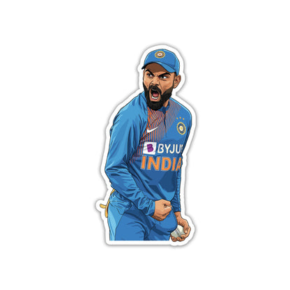 VIRAT KOHLI - AGGRESSIVE ROAR BLUE STICKER