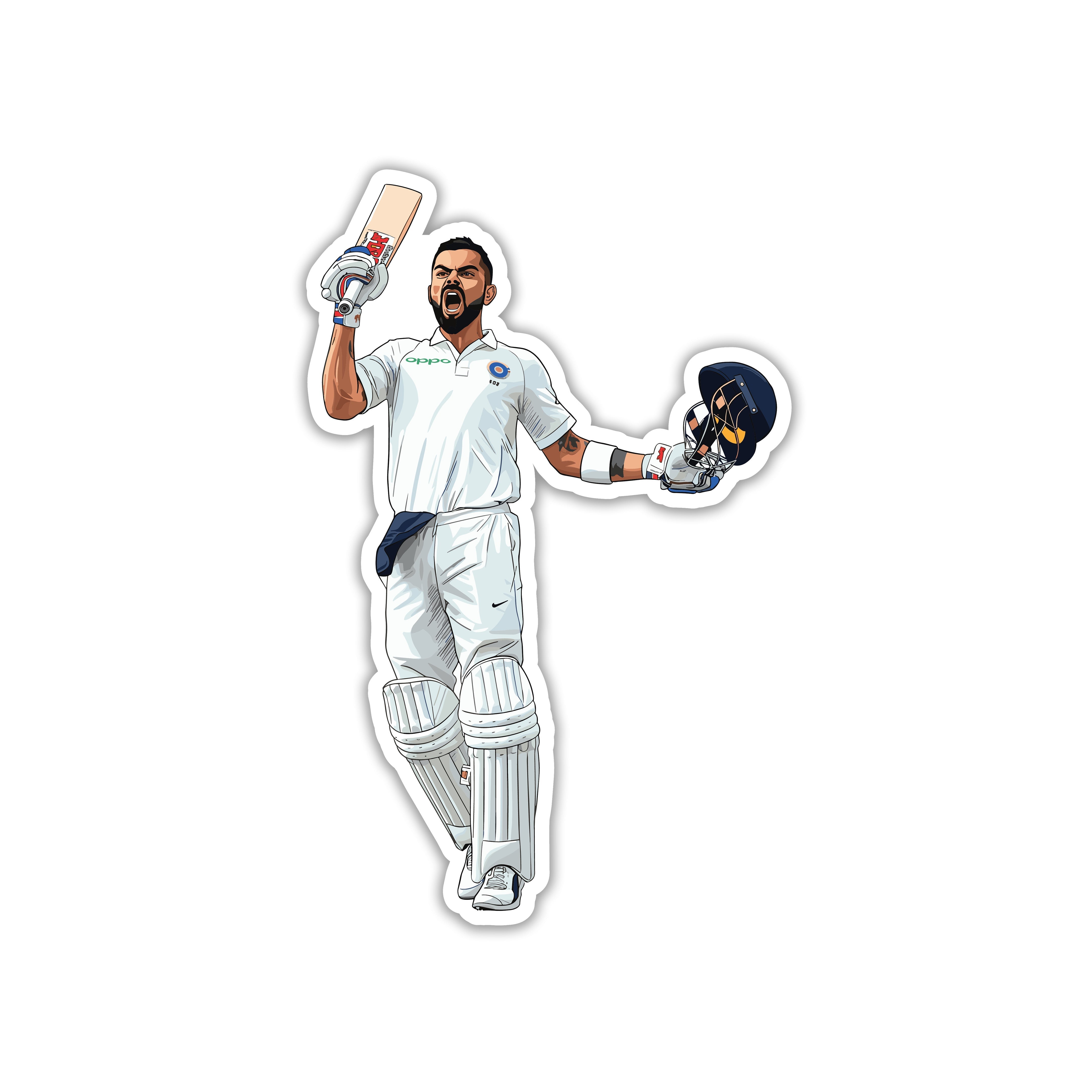 VIRAT KOHLI - HELMET OFF GLORY STICKER – STICKYFUNK PREMIUM STICKERS