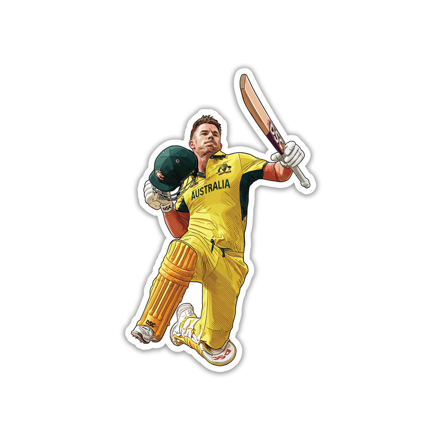 DAVID WARNER - AUSSIE CELEBRATION JUMP STICKER