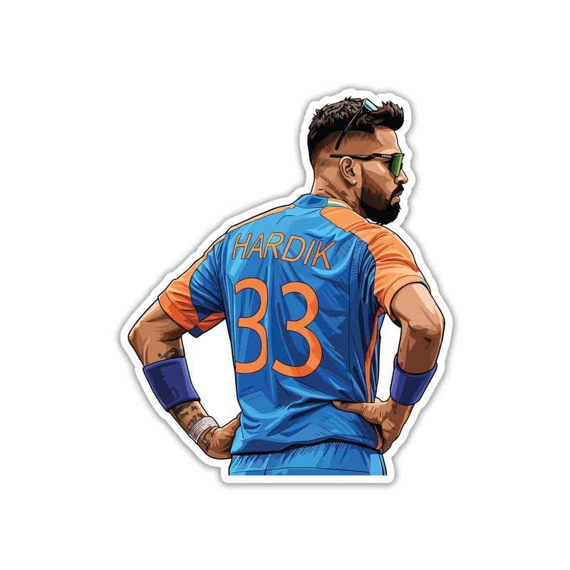 HARDIK PANDYA - NUMBER 33 BACKLINE STICKER