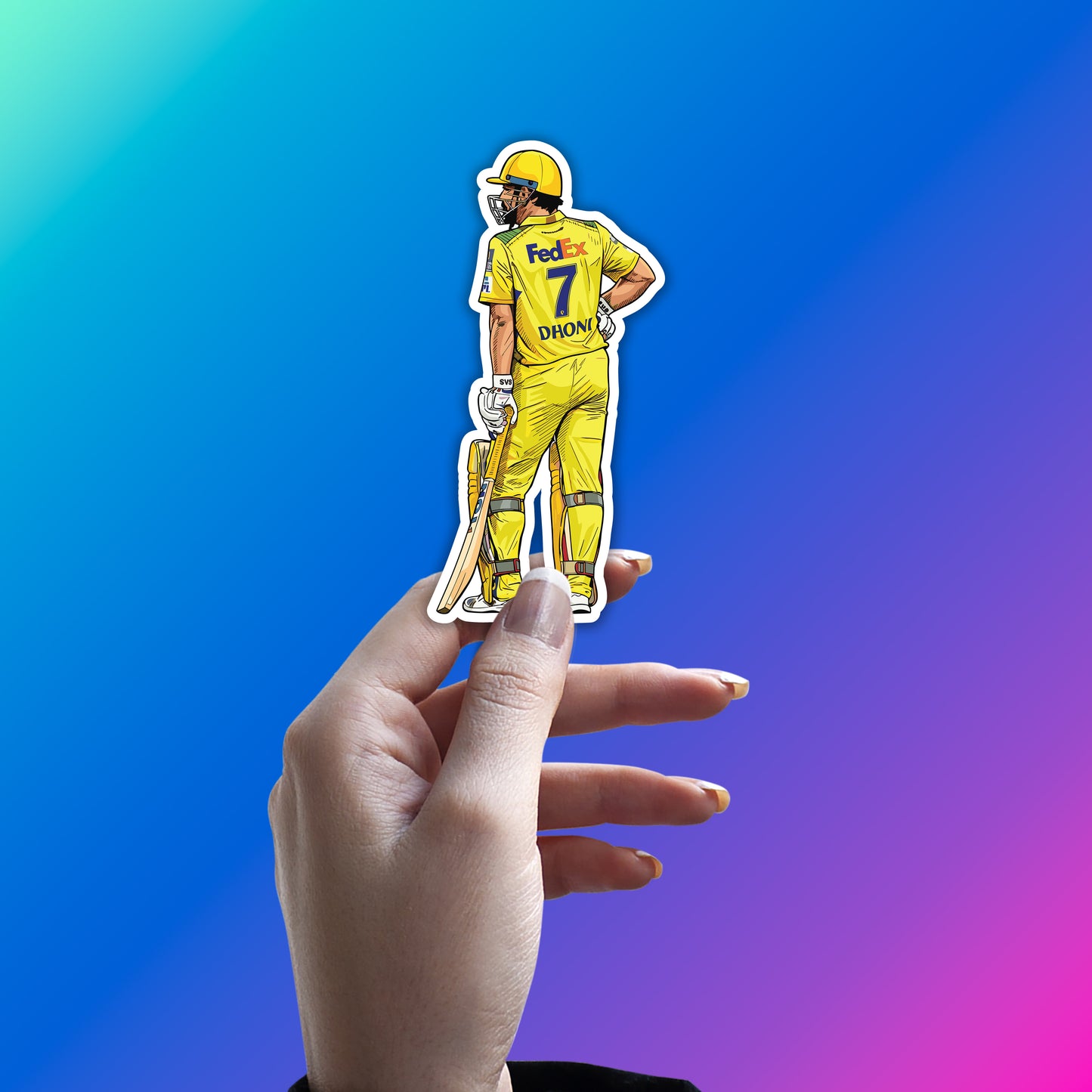 MS DHONI - THALA 7 BACK VIEW STICKER