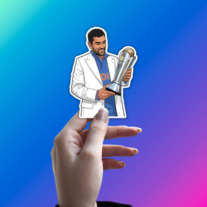 MS DHONI - WHITE BLAZER WINNER STICKER