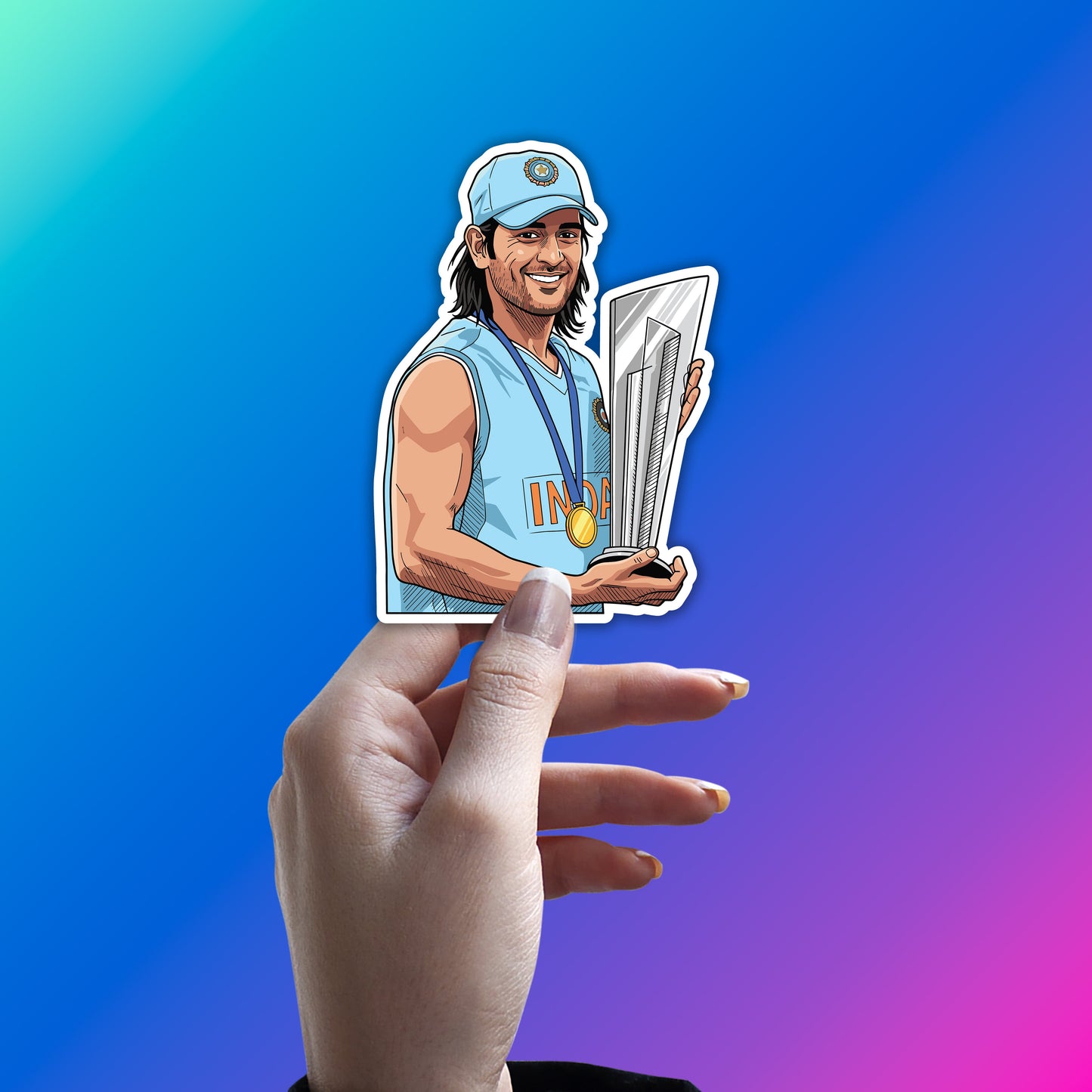 MS DHONI - YOUNG MAHI CHAMPION STICKER
