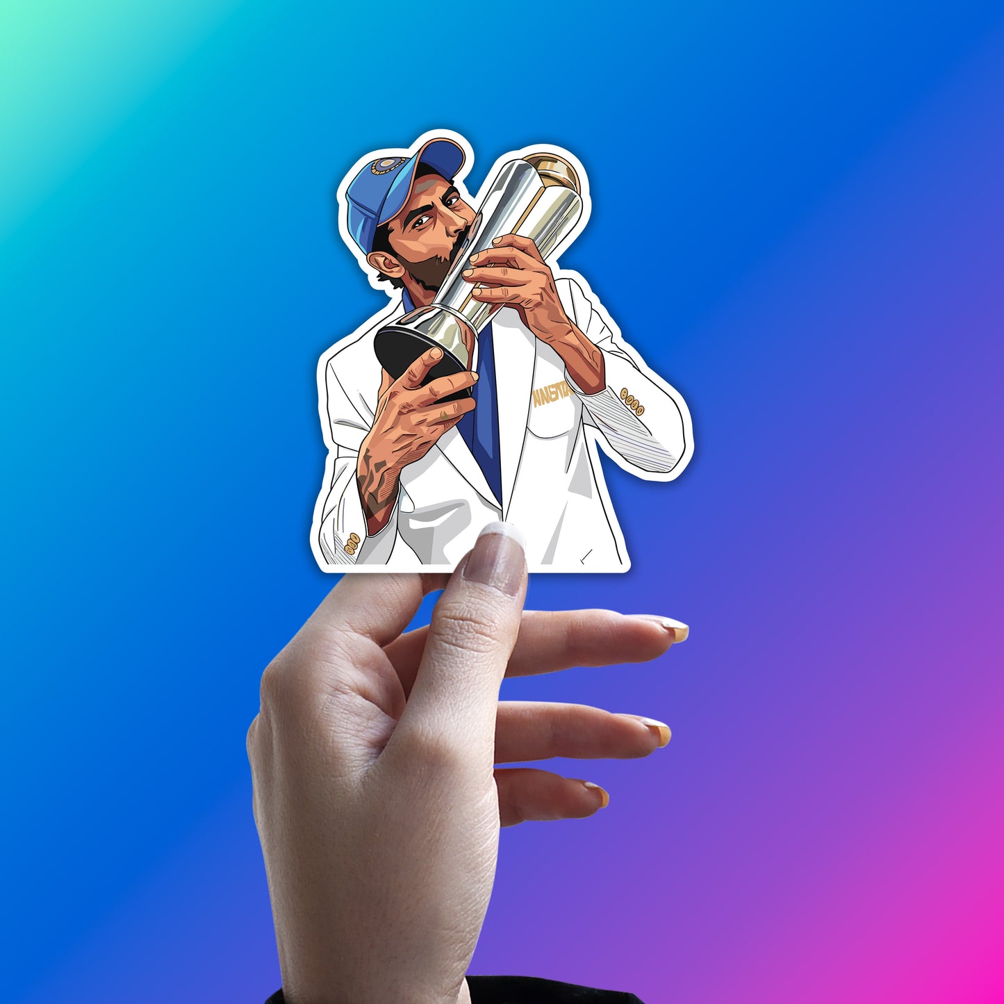 RAVINDRA JADEJA - WORLD CHAMPION KISS STICKER