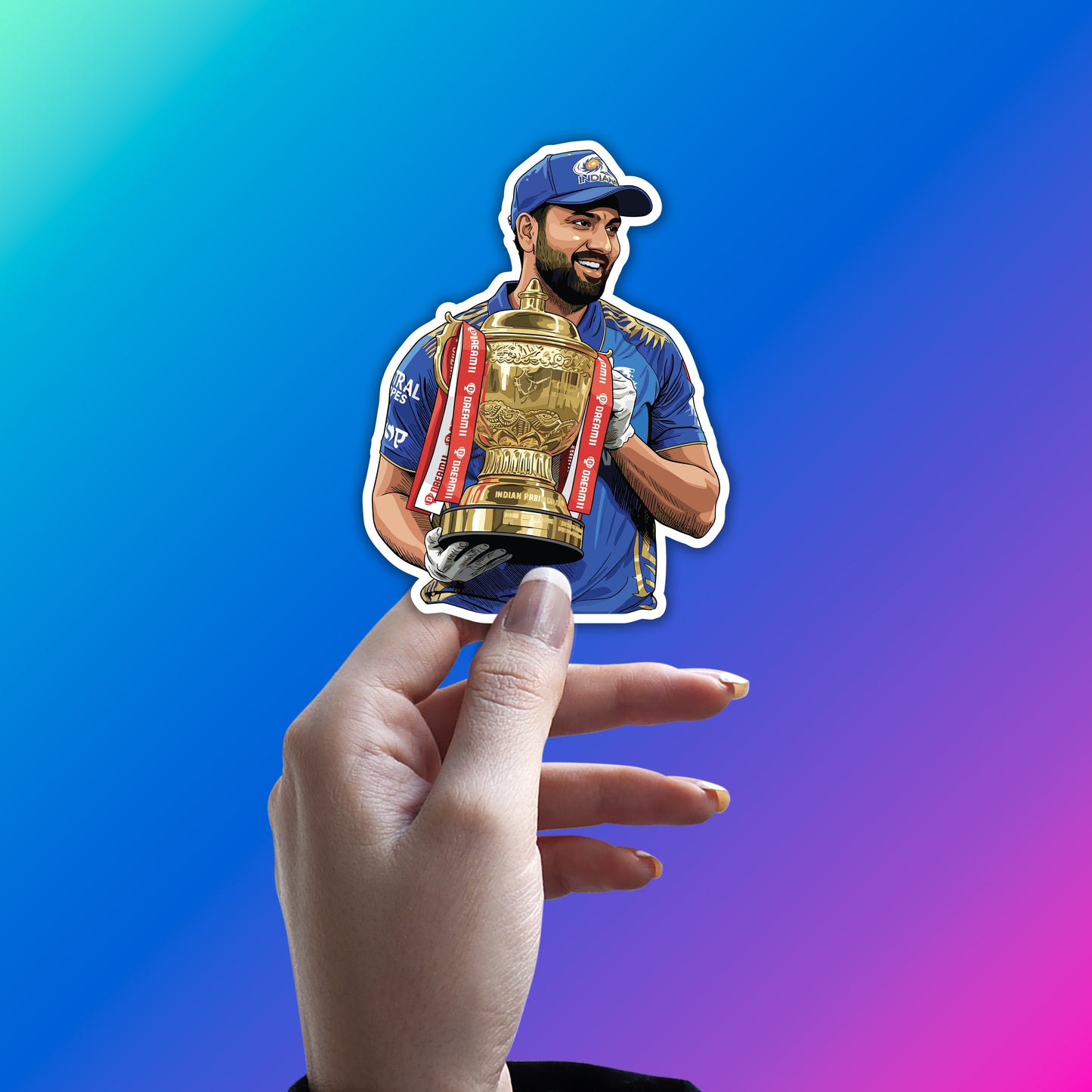ROHIT SHARMA - 5 TIME CHAMPION STICKER