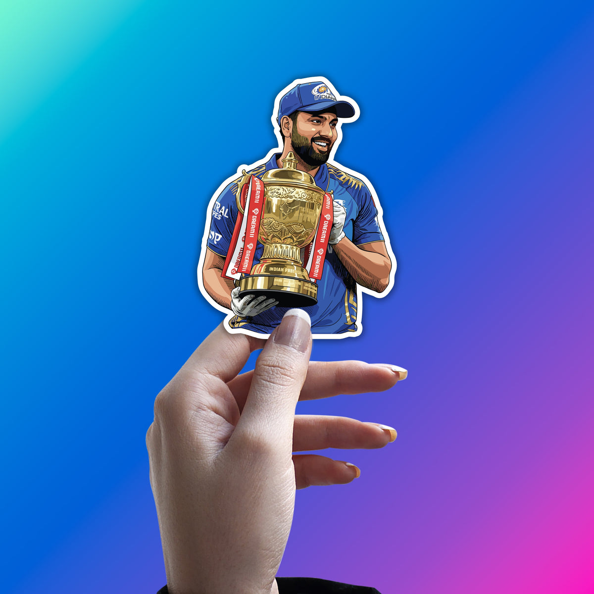 ROHIT SHARMA - 5 TIME CHAMPION STICKER
