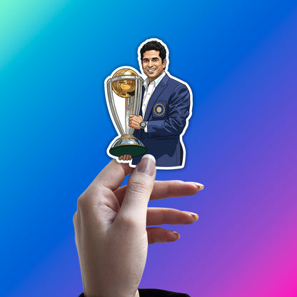 SACHIN TENDULKAR - GOD LIFTS THE WORLD STICKER