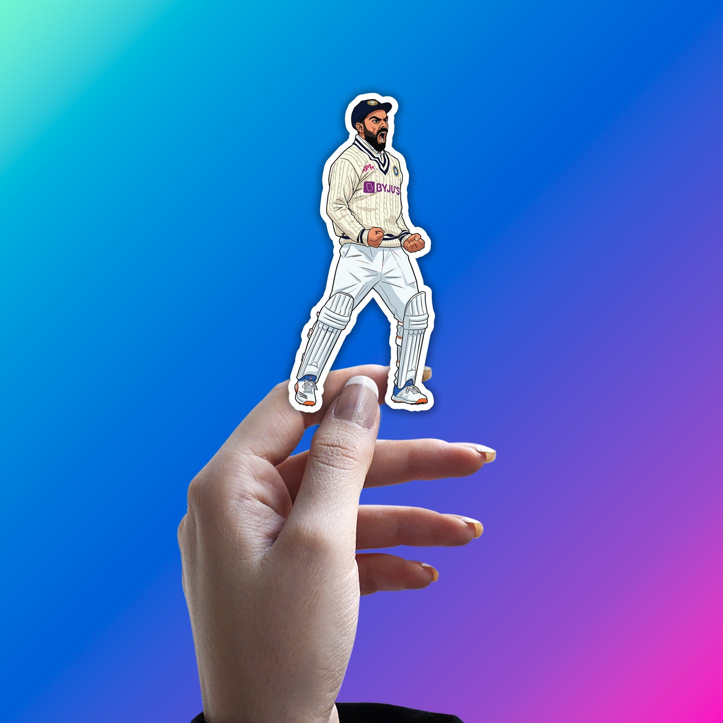 VIRAT KOHLI - TEST CRICKET WARRIOR STICKER