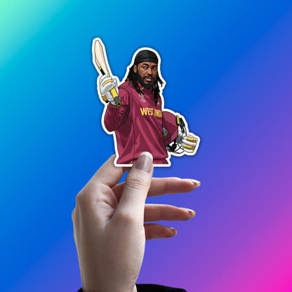 CHRIS GAYLE - SPARTAN BAT SALUTE STICKER