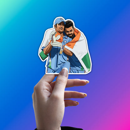 DHONI & KOHLI - INDIAN LEGENDS HUG STICKER