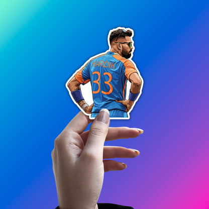 HARDIK PANDYA - NUMBER 33 BACKLINE STICKER