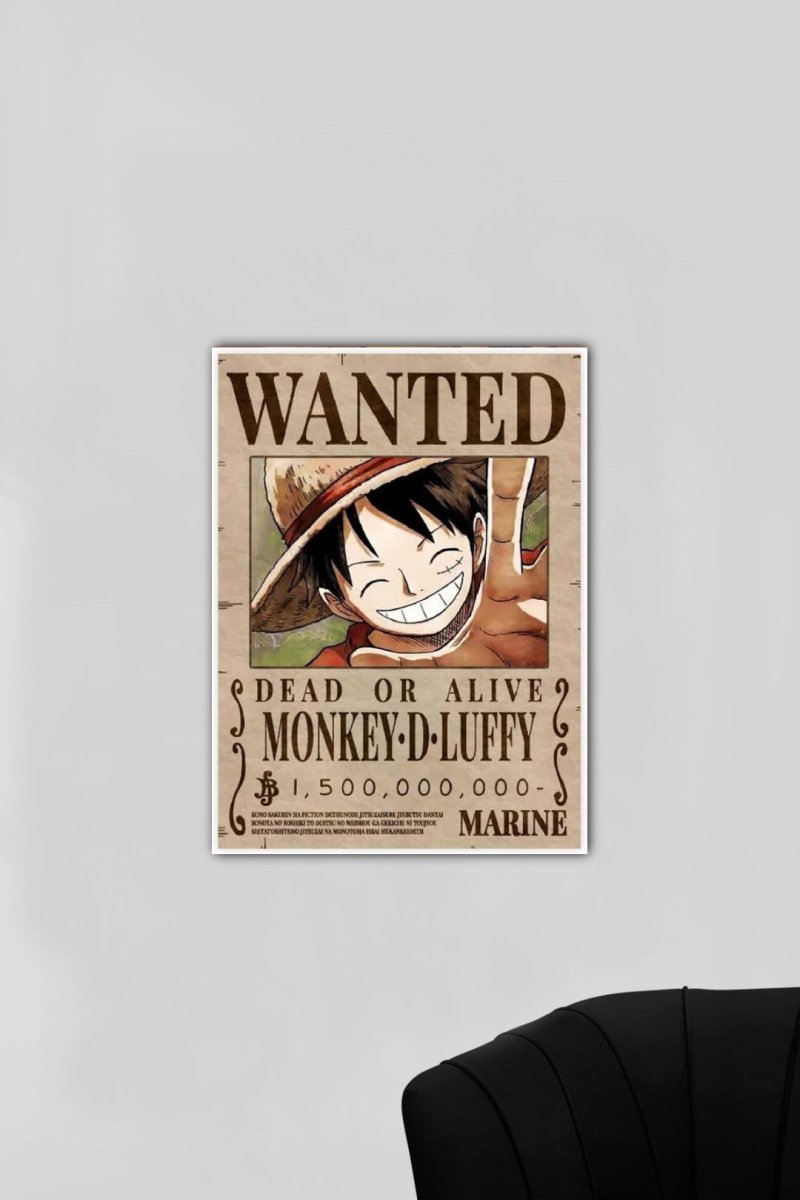 WANTED LUFFY - ANIME POSTER - stickyfunk premium stickers