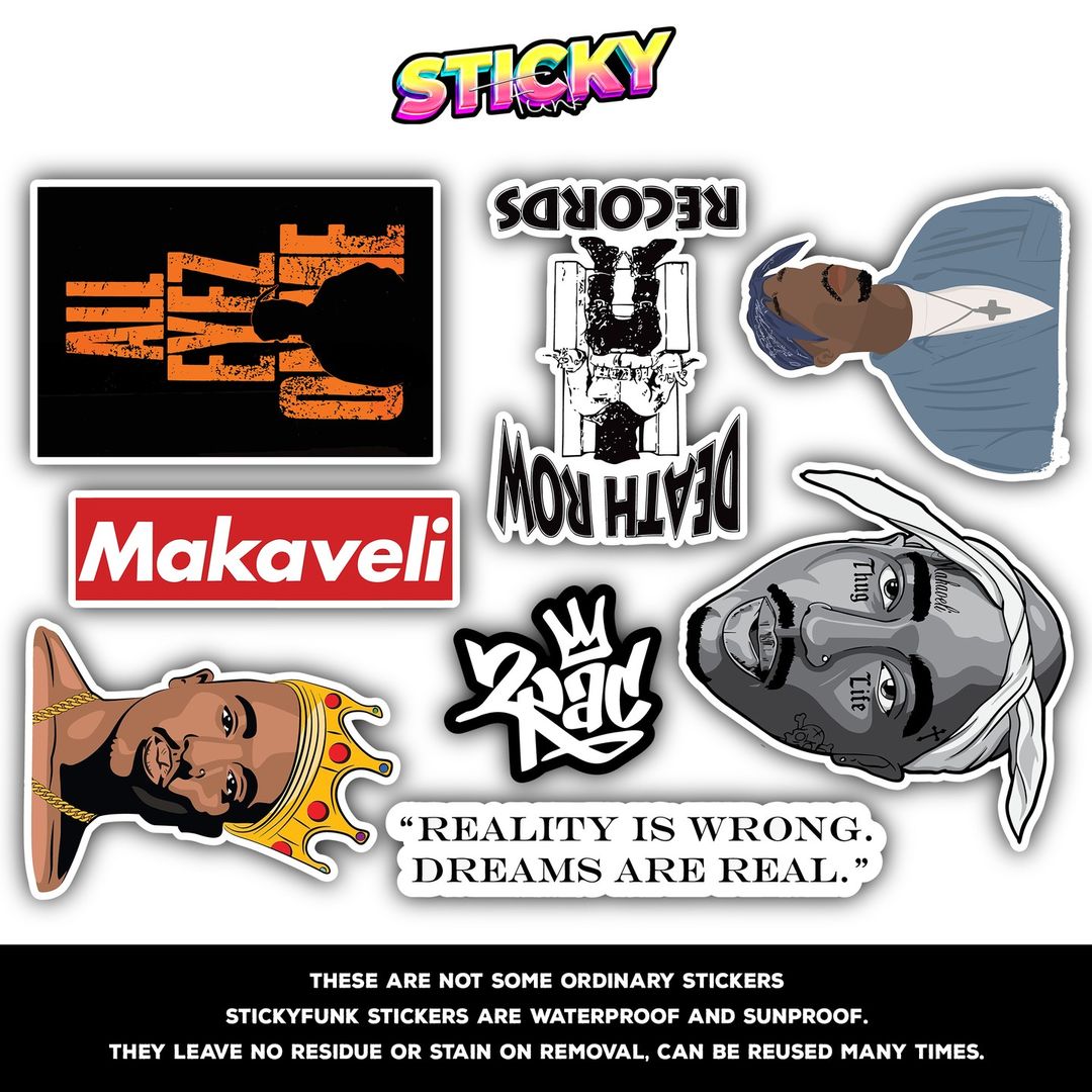 2PAC MINI STICKERS SHEET - stickyfunk premium stickers