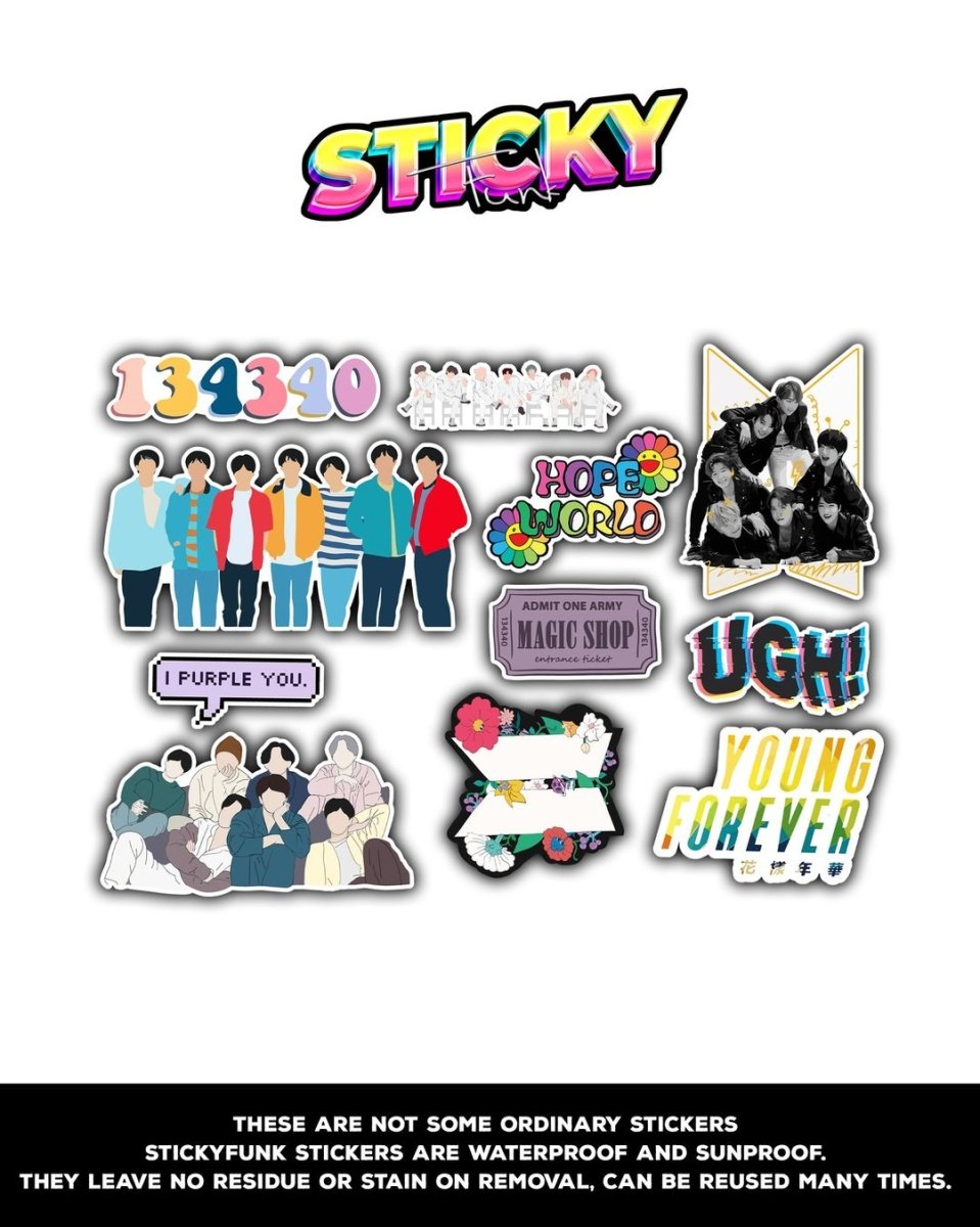 BTS MINI STICKERS SHEET - stickyfunk premium stickers