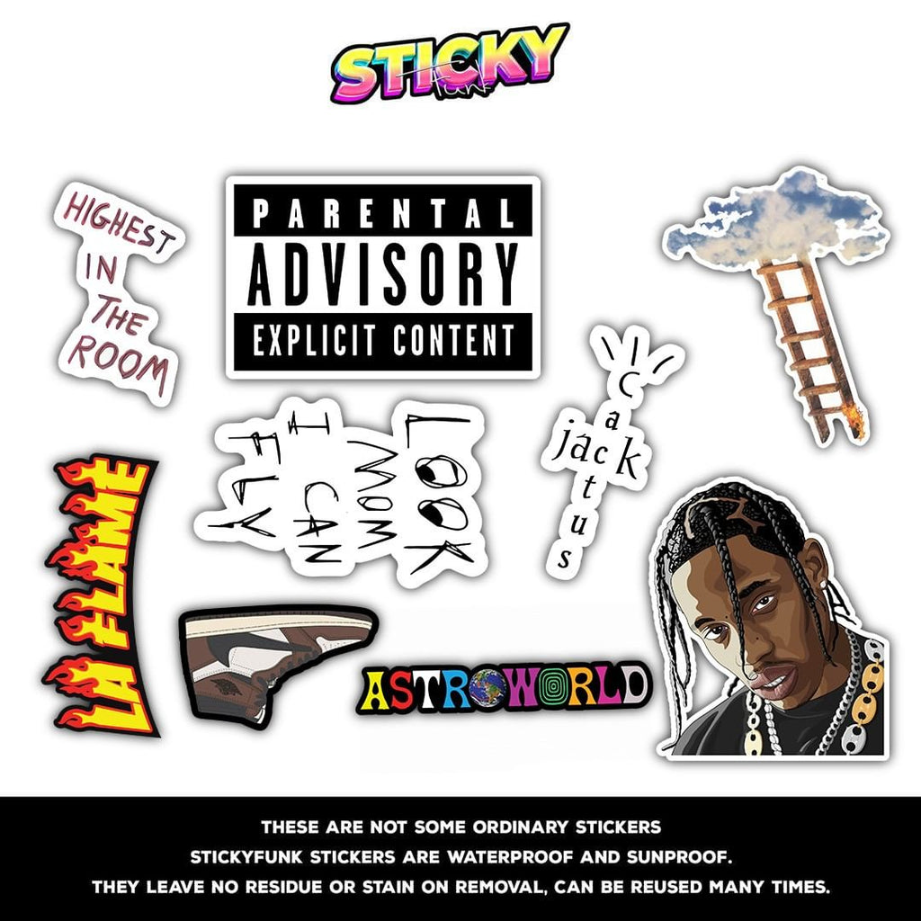 TRAVIS SCOTT MINI STICKERS SHEET - stickyfunk premium stickers