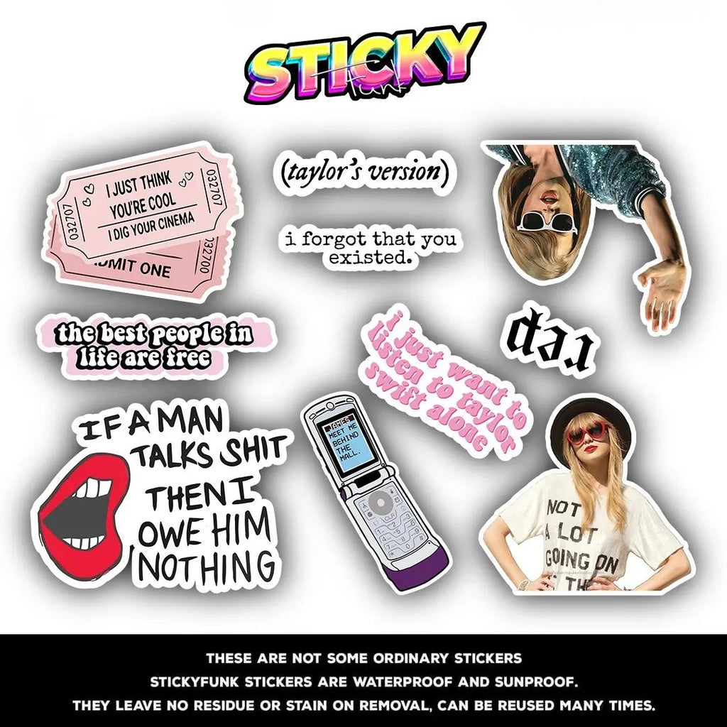 TAYLOR SWIFT MINI STICKERS SHEET 2 - stickyfunk premium stickers