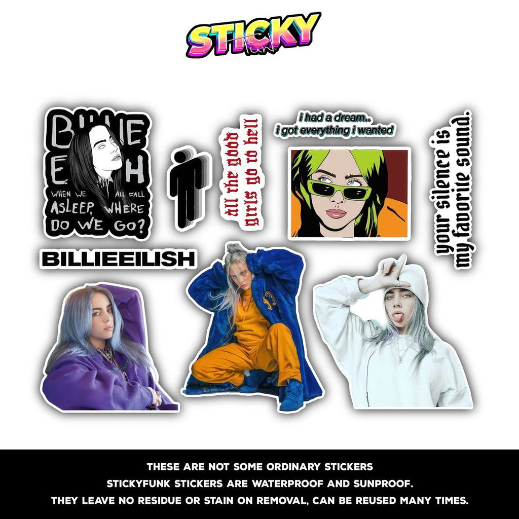 BILLIE EILISH MINI STICKERS SHEET - stickyfunk premium stickers
