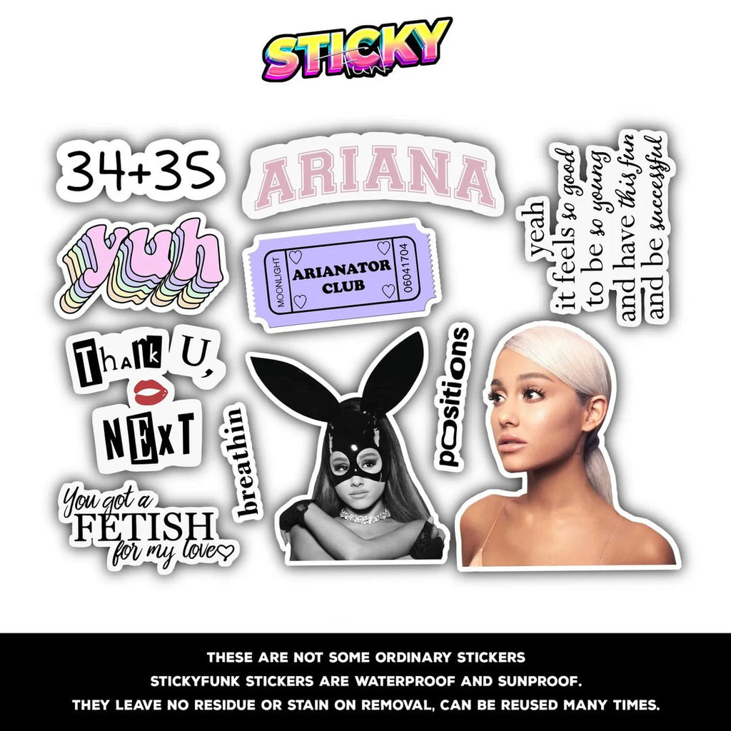 ARIANA GRANDE MINI STICKERS SHEET - stickyfunk premium stickers