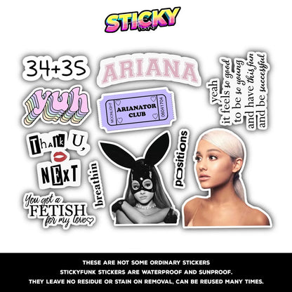 ARIANA GRANDE MINI STICKERS SHEET - stickyfunk premium stickers