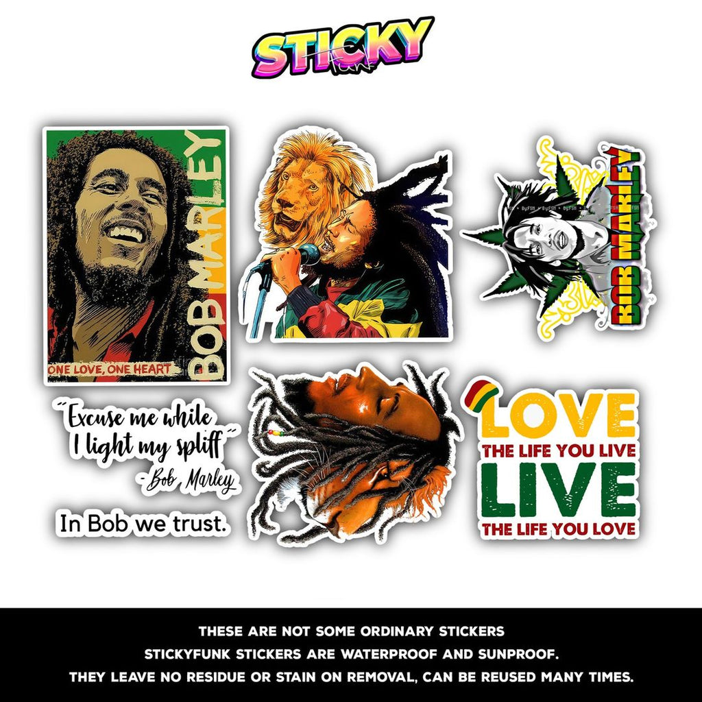 BOB MARLEY MINI STICKERS SHEET - stickyfunk premium stickers