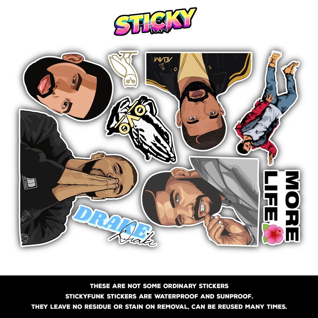 DRAKE MINI STICKERS SHEET - stickyfunk premium stickers