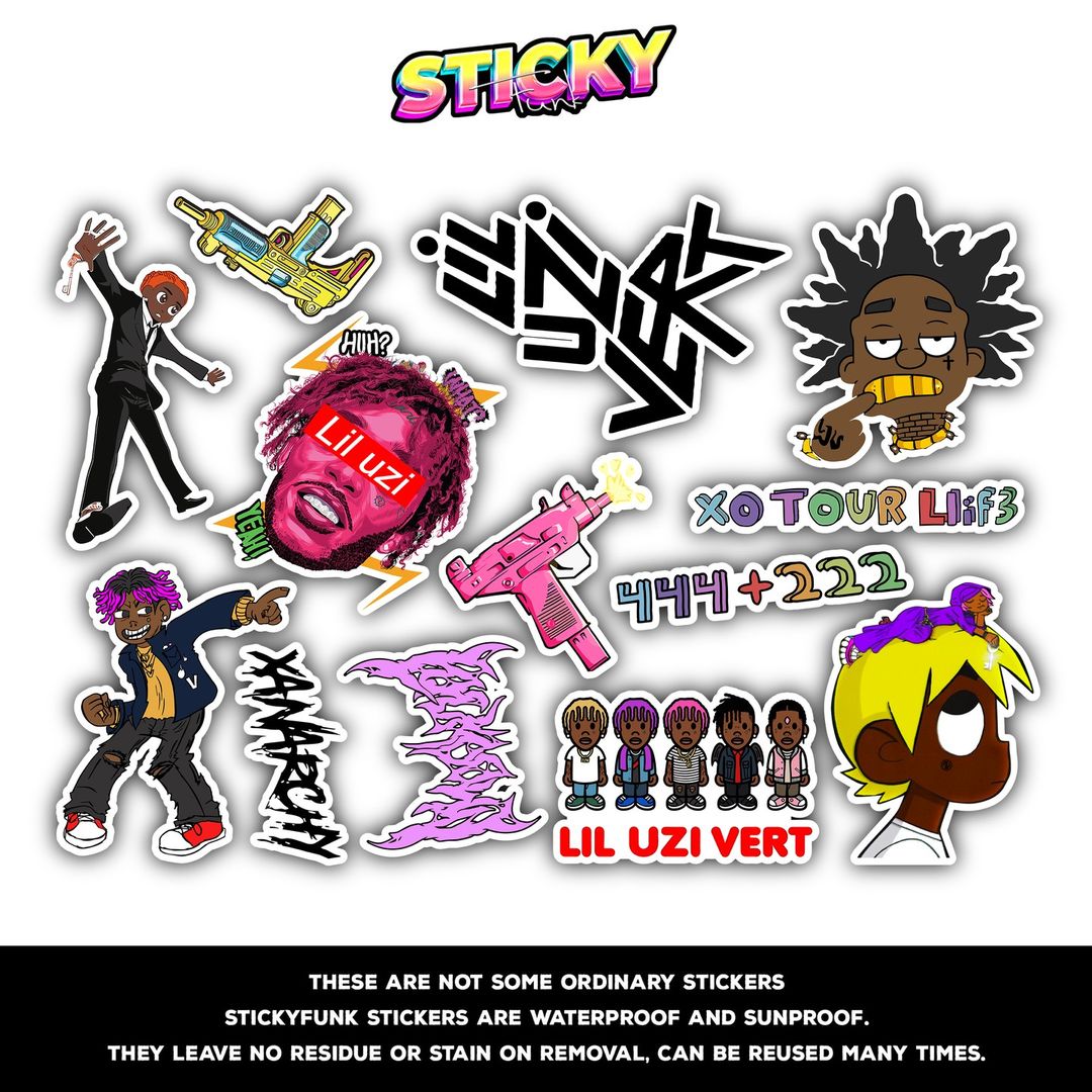 LIL UZI VERT MINI STICKERS SHEET - stickyfunk premium stickers