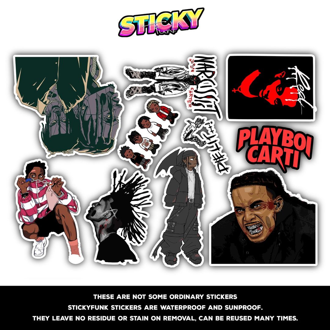 PLAYBOI CARTI MINI STICKERS SHEET - stickyfunk premium stickers