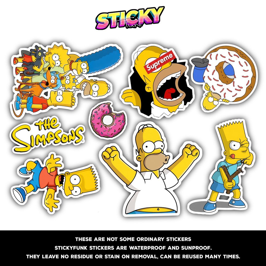 SIMPSONS MINI STICKERS SHEET - stickyfunk premium stickers