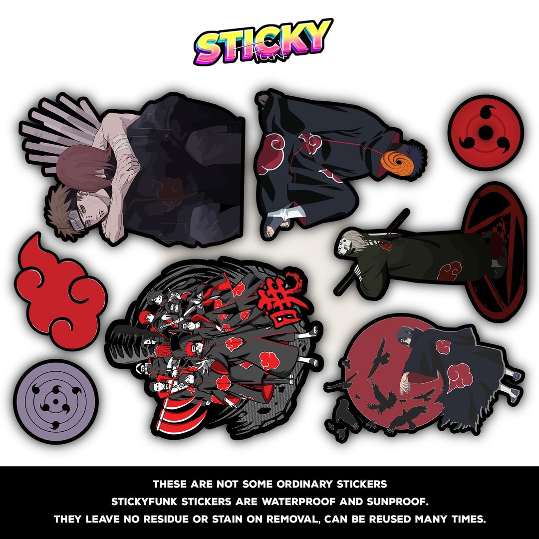 AKATSUKI MINI STICKERS SHEET - stickyfunk premium stickers