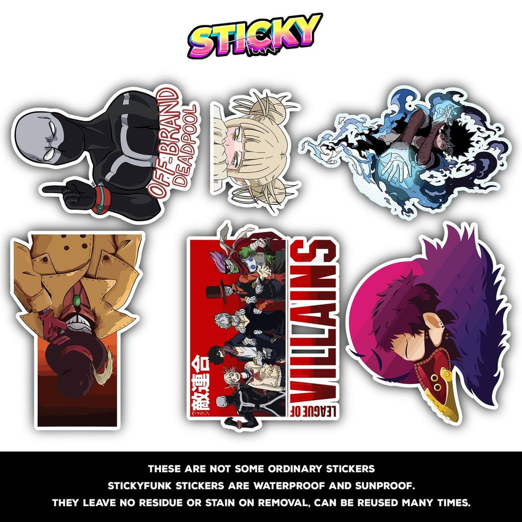 LEAGUE OF VILLAINS MINI STICKERS SHEET - stickyfunk premium stickers