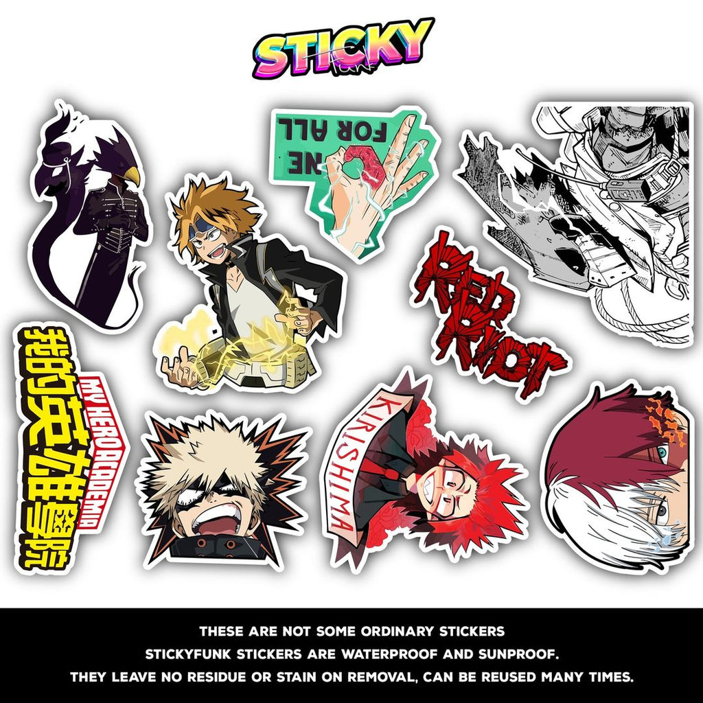 MY HERO ACADEMIA MINI STICKERS SHEET - stickyfunk premium stickers