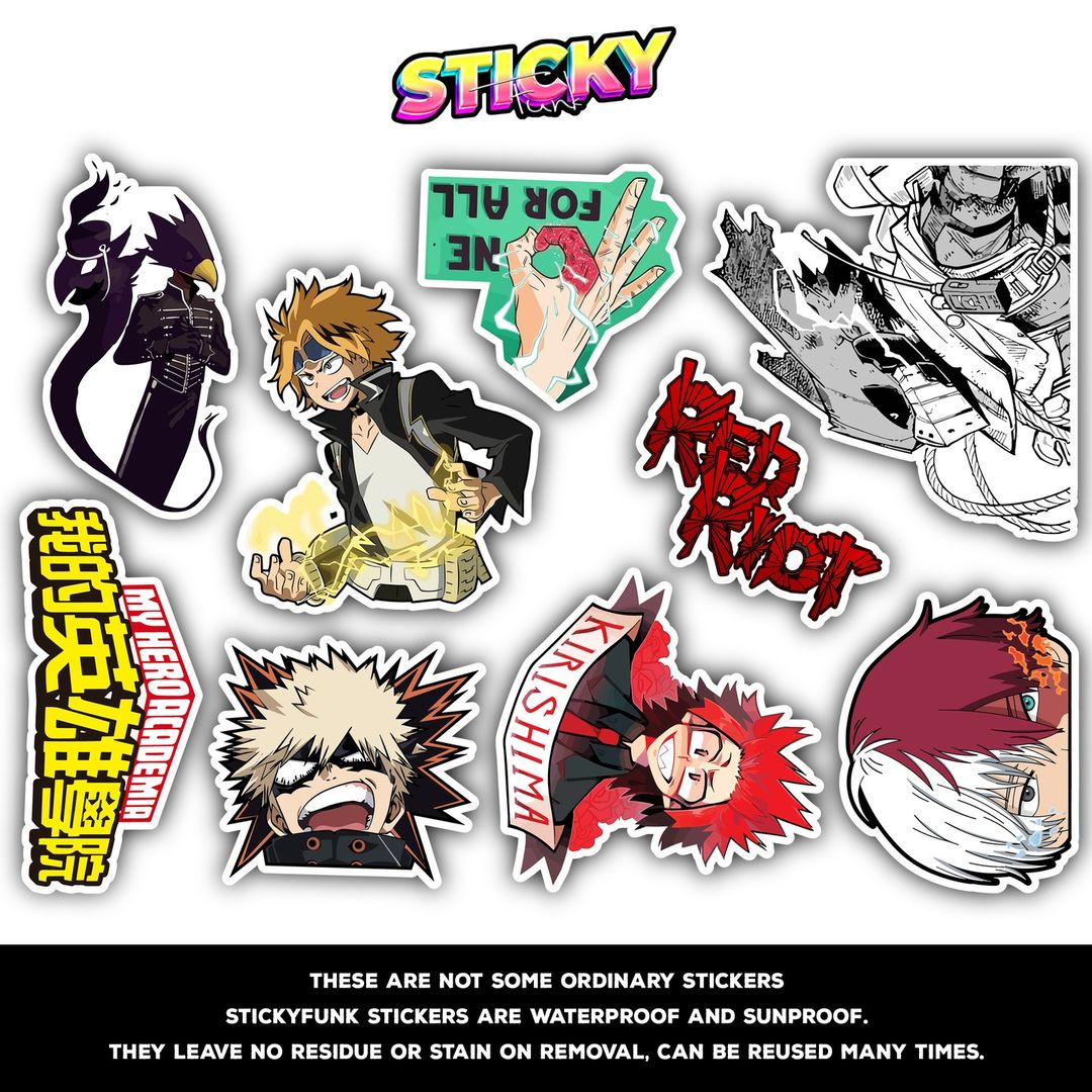MY HERO ACADEMIA MINI STICKERS SHEET - stickyfunk premium stickers